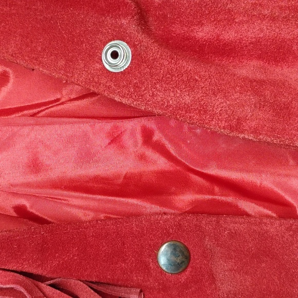 Vintage Vacco Red Suede Tasseled Jacket - Picture 5 of 10